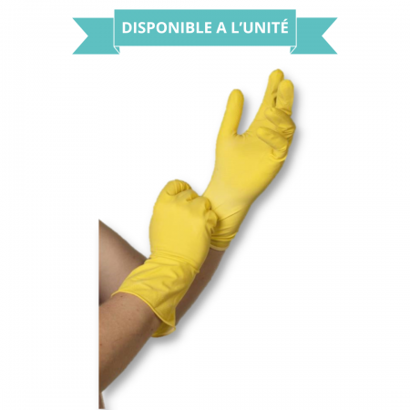 Gants ménage - jaune - extra longs taille M la paire